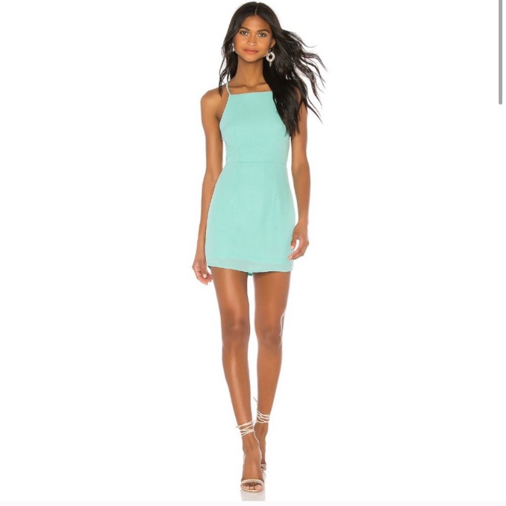 superdown mint green mini dress